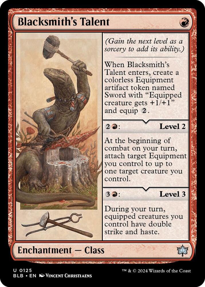 Blacksmith's Talent 125 card from Bloomburrow