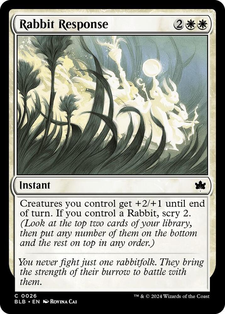 Rabbit Response 26 card from Bloomburrow