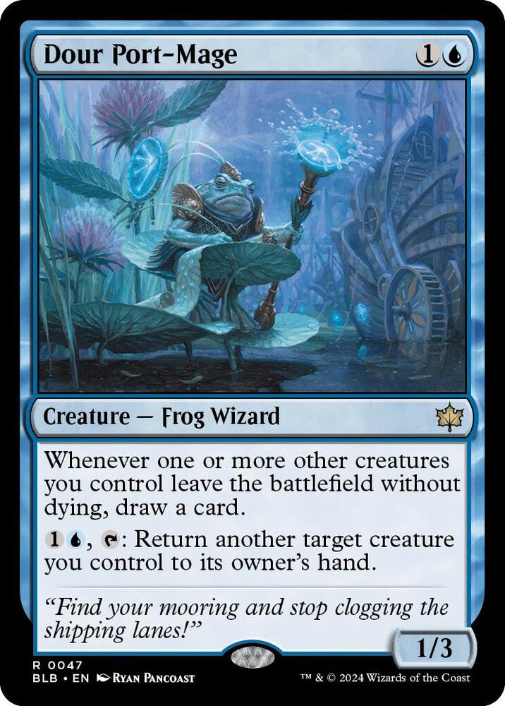 Dour Port-Mage 47 card from Bloomburrow