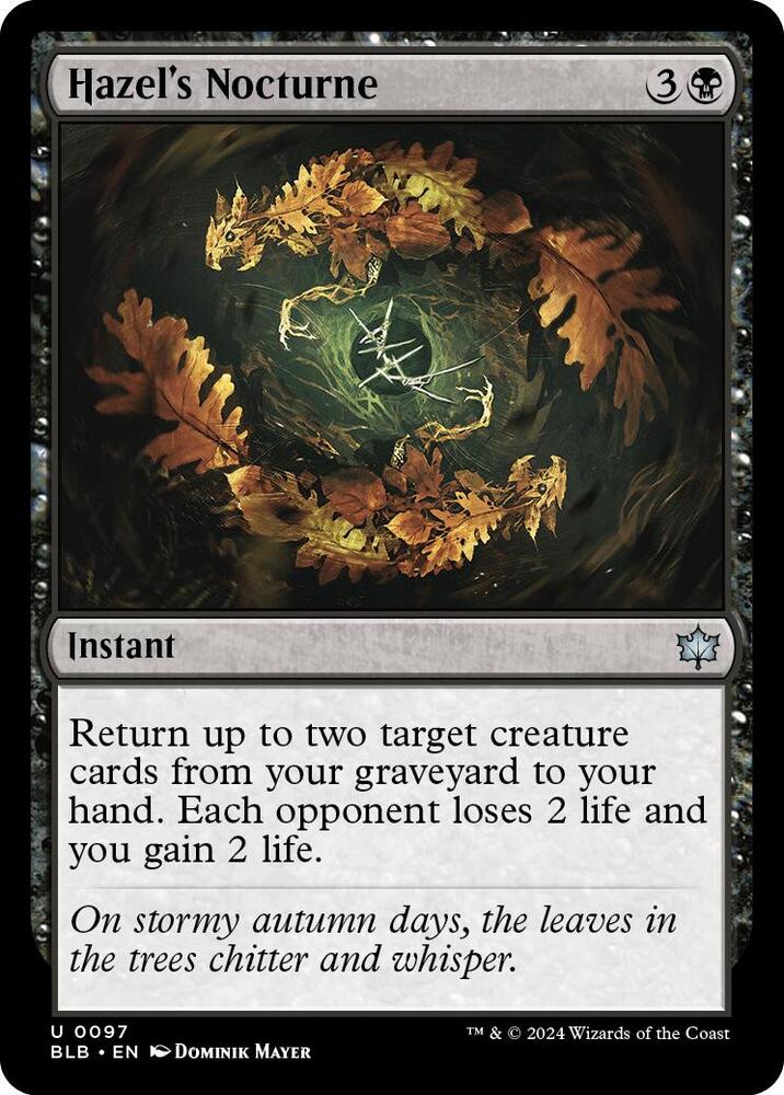 Hazel's Nocturne 97 card from Bloomburrow