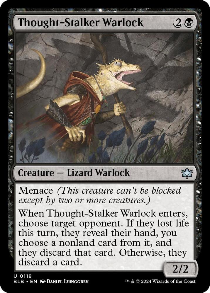 Thought-Stalker Warlock 118 card from Bloomburrow