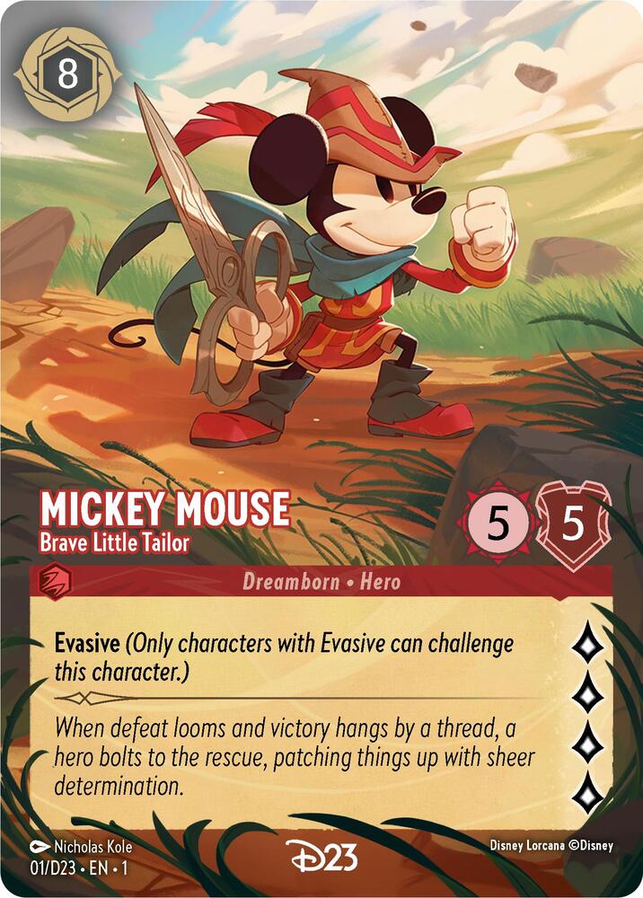 Mickey Mouse - Brave Little Tailor (Extended Art) 1 card from D23 Promos