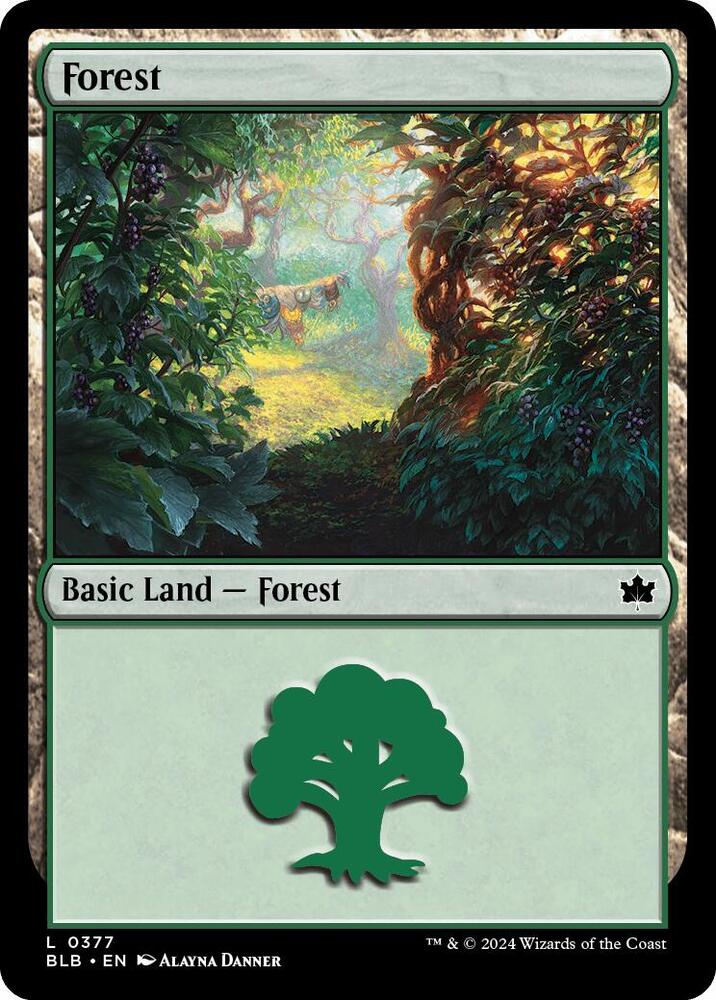Forest 377 card from Bloomburrow