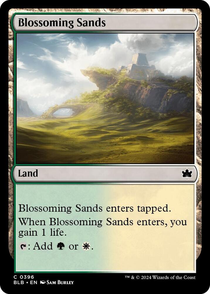 Blossoming Sands 396 card from Bloomburrow