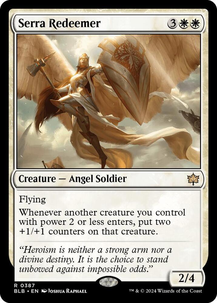 Serra Redeemer 387 card from Bloomburrow
