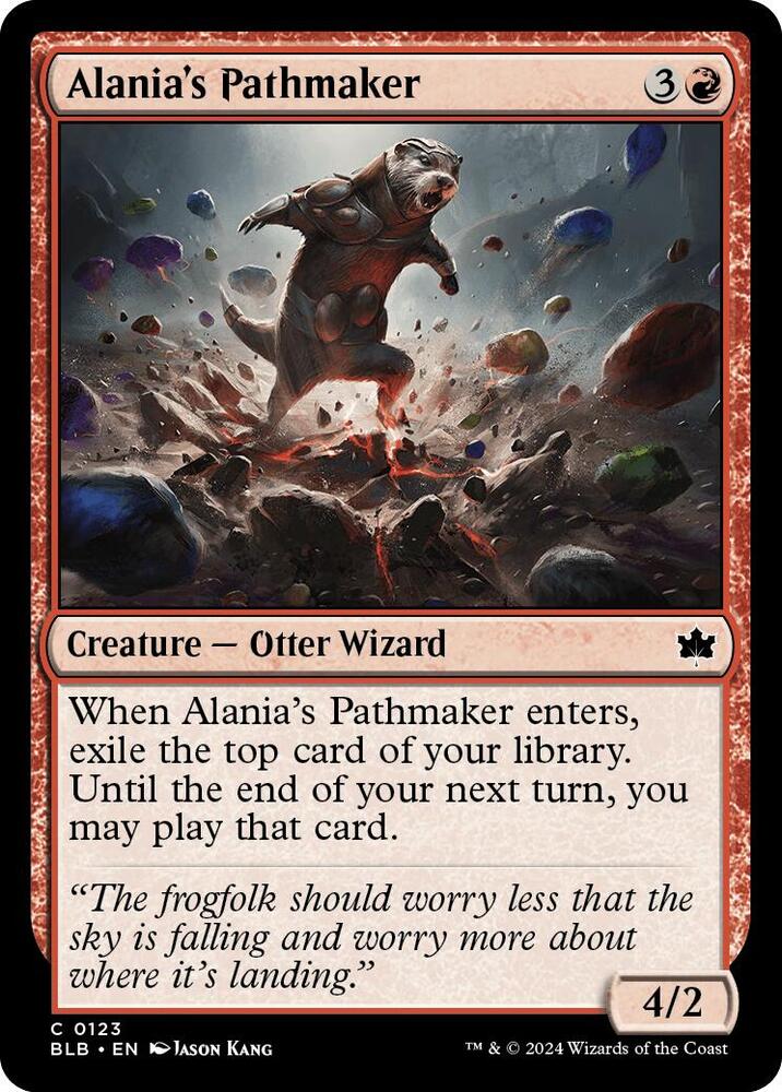 Alania's Pathmaker 123 card from Bloomburrow