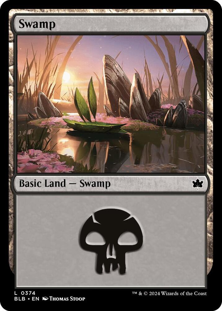 Swamp 374 card from Bloomburrow