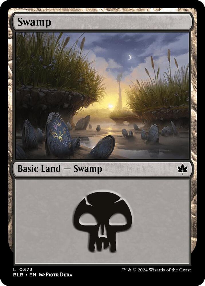 Swamp 373 card from Bloomburrow