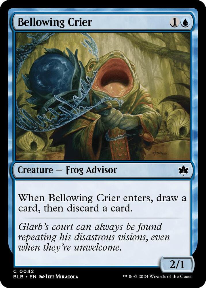 Bellowing Crier 42 card from Bloomburrow