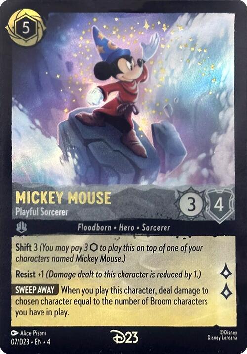 Mickey Mouse - Playful Sorcerer 7 card from D23 Promos