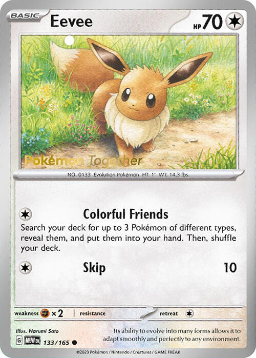 Eevee (Pokemon Together) 133/165 card from Miscellaneous Cards & Products
