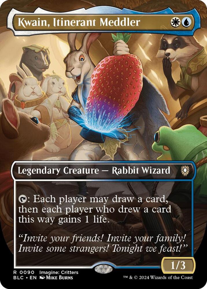 Kwain, Itinerant Meddler (Borderless) 90 card from Commander: Bloomburrow
