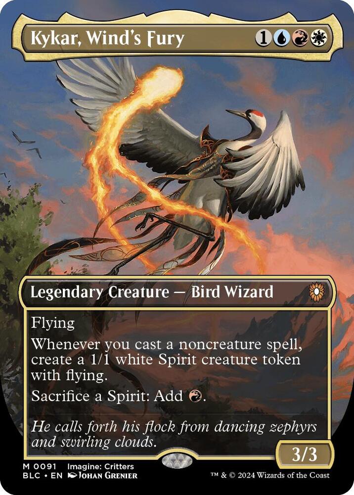 Kykar, Wind's Fury (Borderless) 91 card from Commander: Bloomburrow