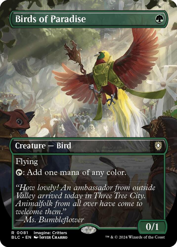 Birds of Paradise (Borderless) 81 card from Commander: Bloomburrow