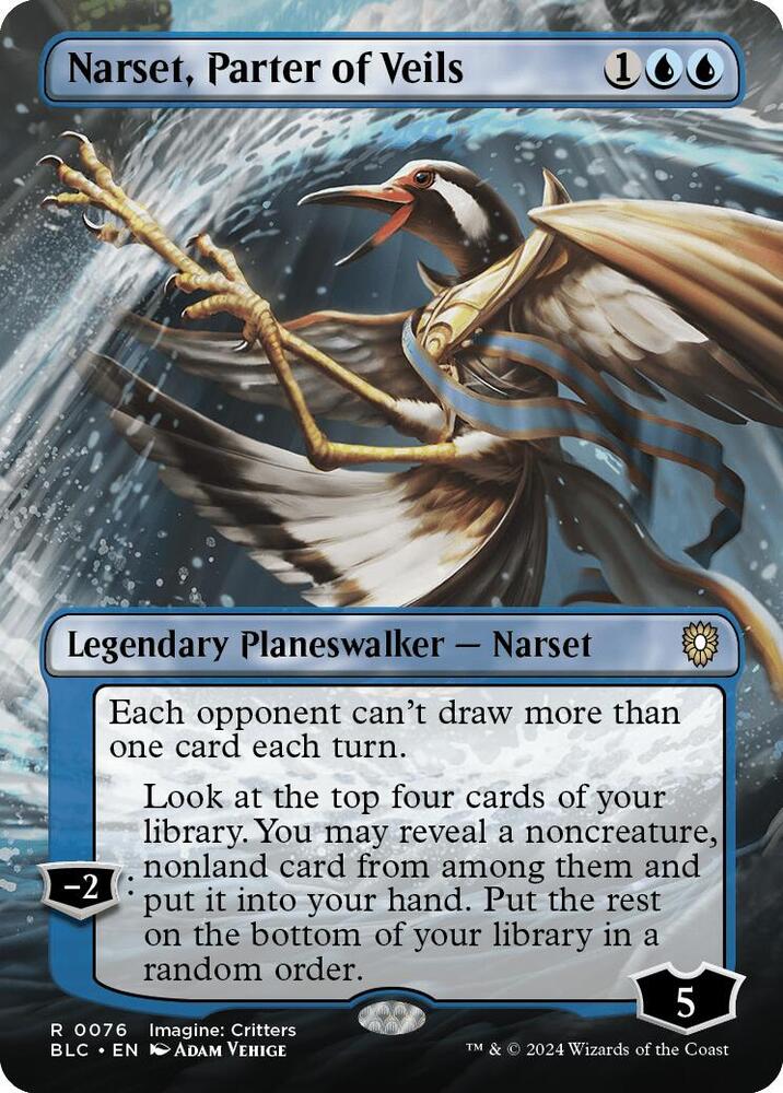 Narset, Parter of Veils (Borderless) 76 card from Commander: Bloomburrow