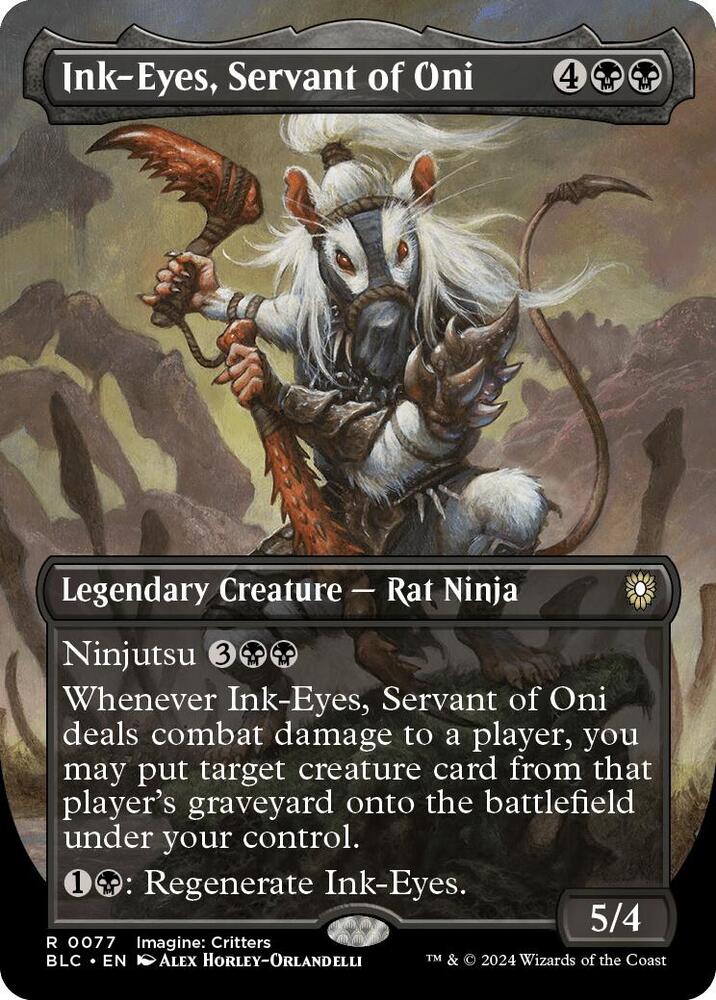 Ink-Eyes, Servant of Oni (Borderless) 77 card from Commander: Bloomburrow
