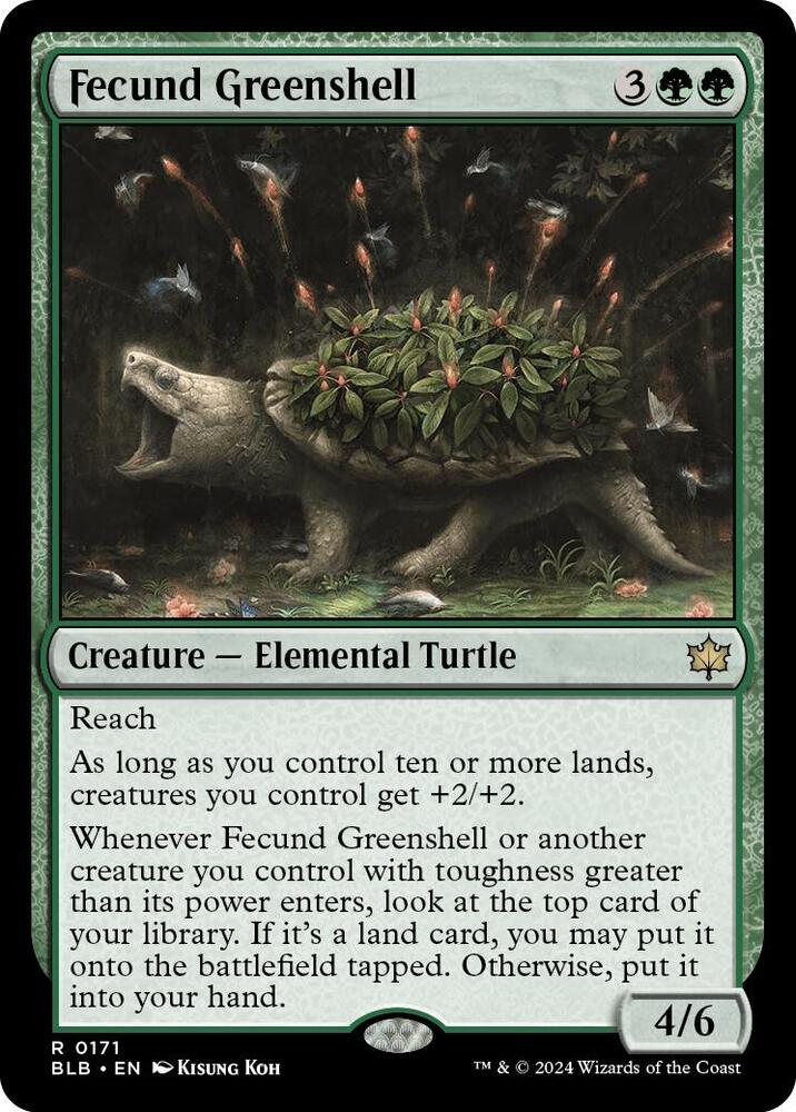 Fecund Greenshell 171 card from Bloomburrow
