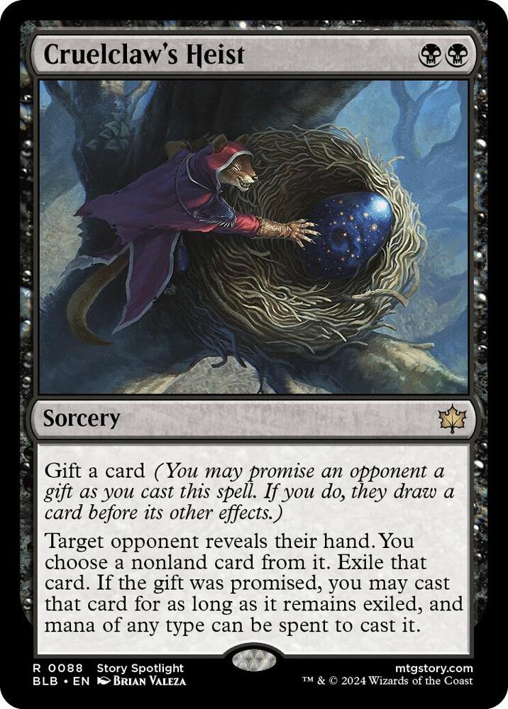 Cruelclaw's Heist 88 card from Bloomburrow