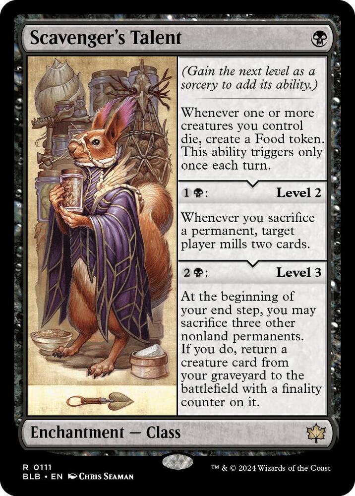 Scavenger's Talent 111 card from Bloomburrow