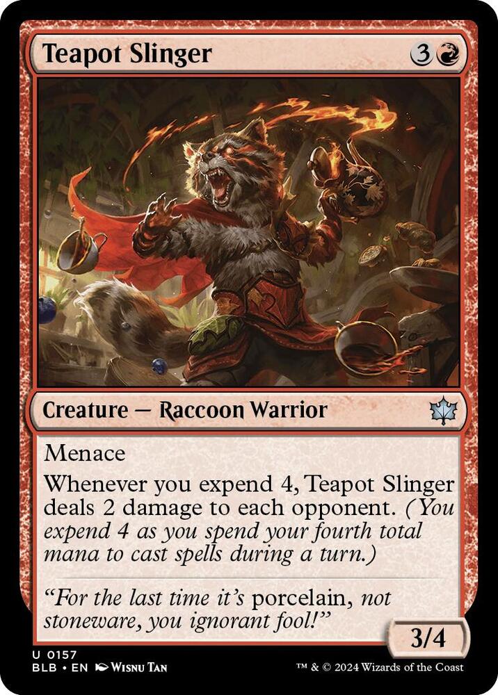 Teapot Slinger 157 card from Bloomburrow