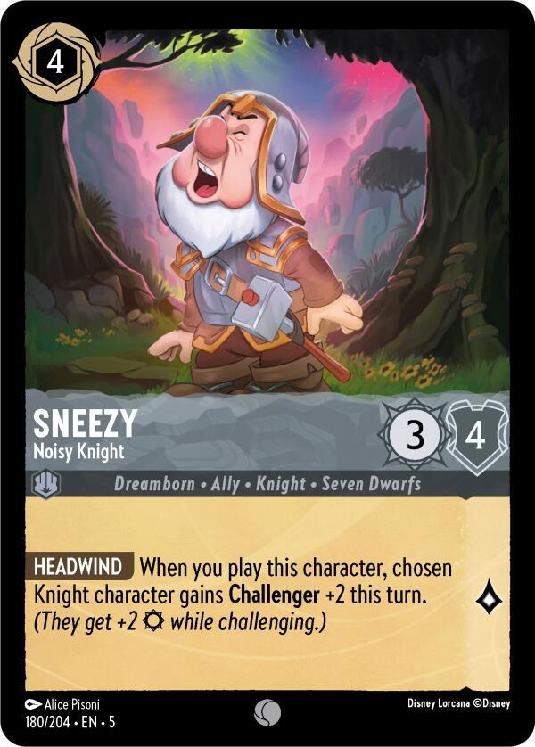 Sneezy - Noisy Knight 180/204 card from Shimmering Skies