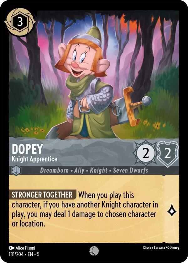 Dopey - Knight Apprentice 181/204 card from Shimmering Skies