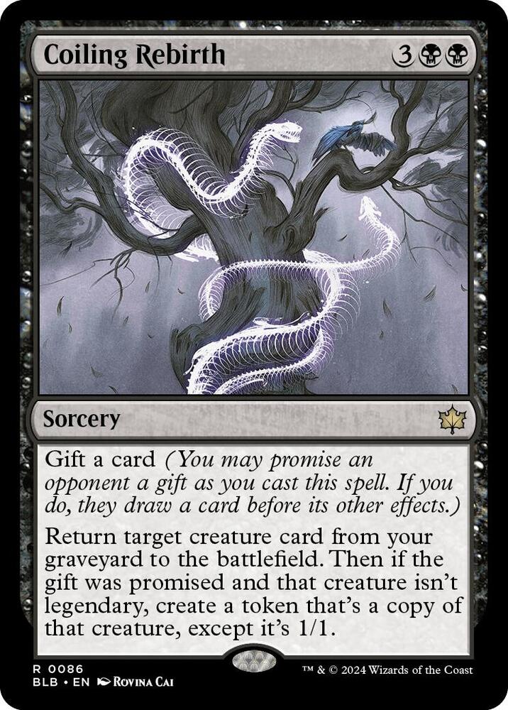 Coiling Rebirth 86 card from Bloomburrow