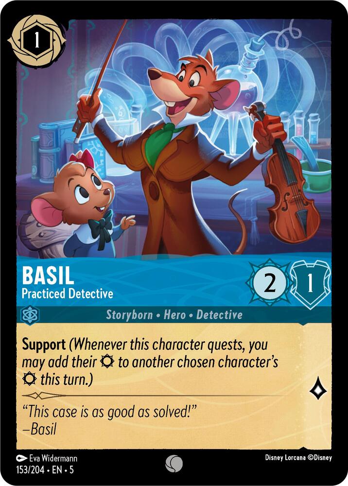 Basil - Practiced Detective 153/204 card from Shimmering Skies