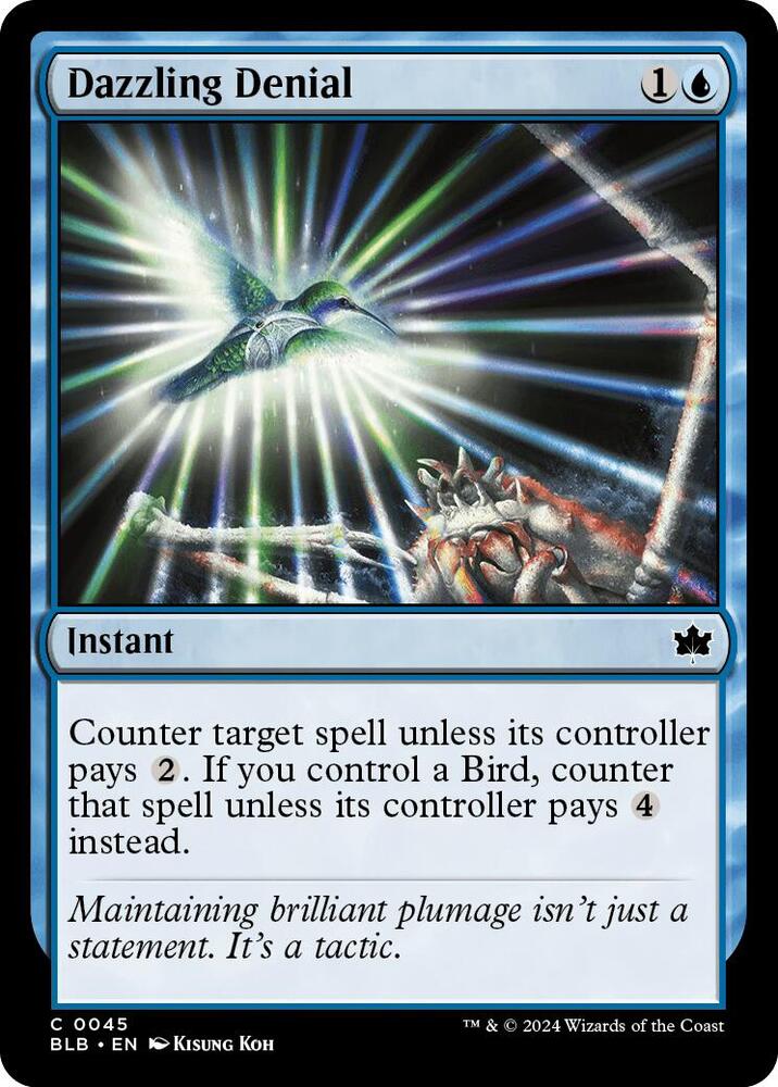 Dazzling Denial 45 card from Bloomburrow