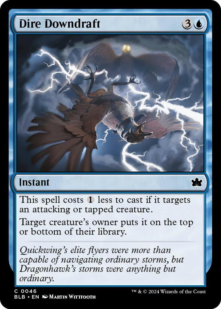 Dire Downdraft 46 card from Bloomburrow