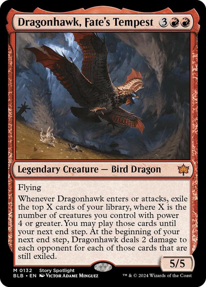 Dragonhawk, Fate's Tempest 132 card from Bloomburrow