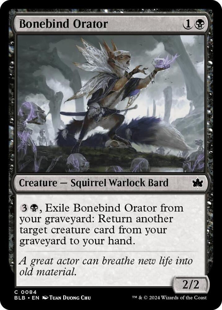 Bonebind Orator 84 card from Bloomburrow