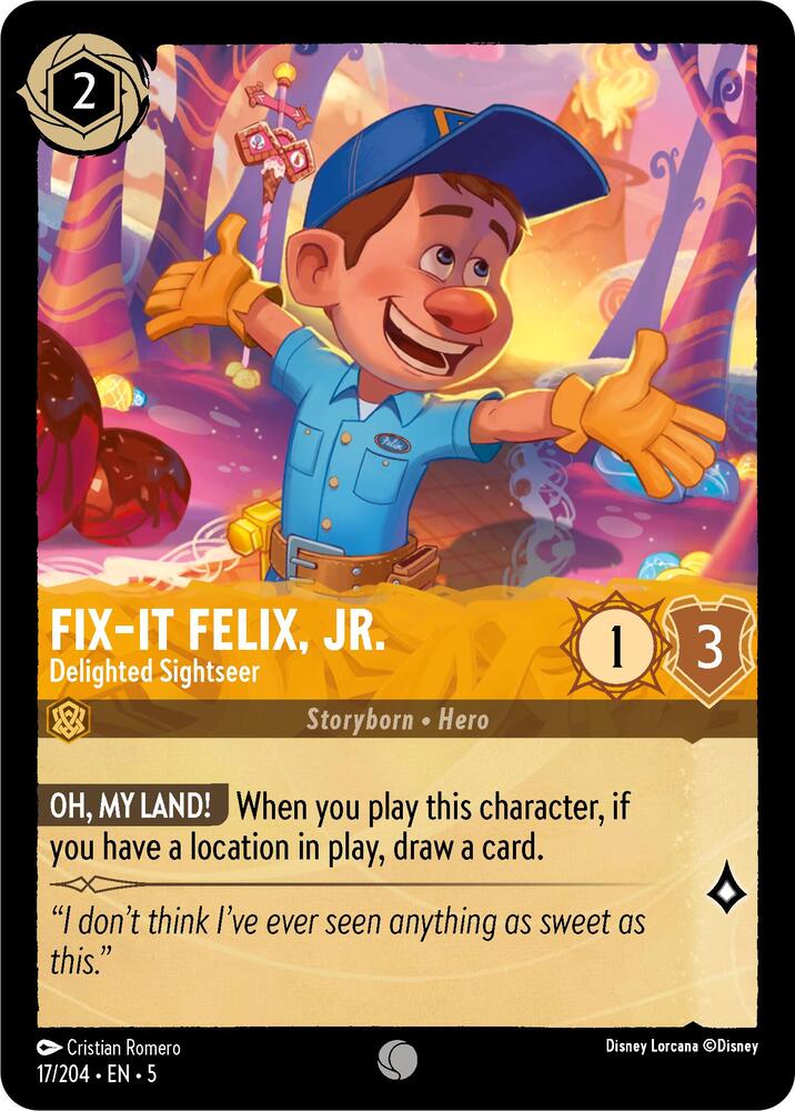 Fix-It Felix, Jr. - Delighted Sightseer 17/204 card from Shimmering Skies