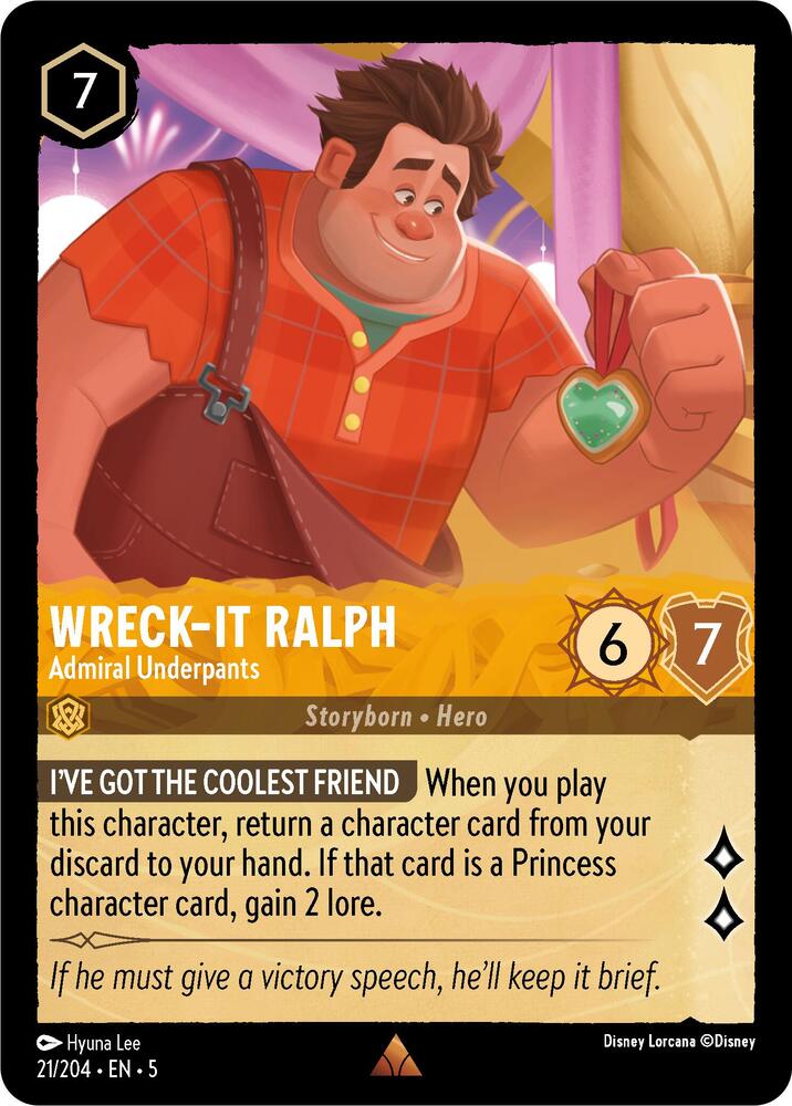 Wreck-It Ralph - Admiral Underpants 21/204 card from Shimmering Skies