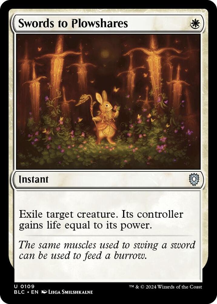 Swords to Plowshares 109 card from Commander: Bloomburrow