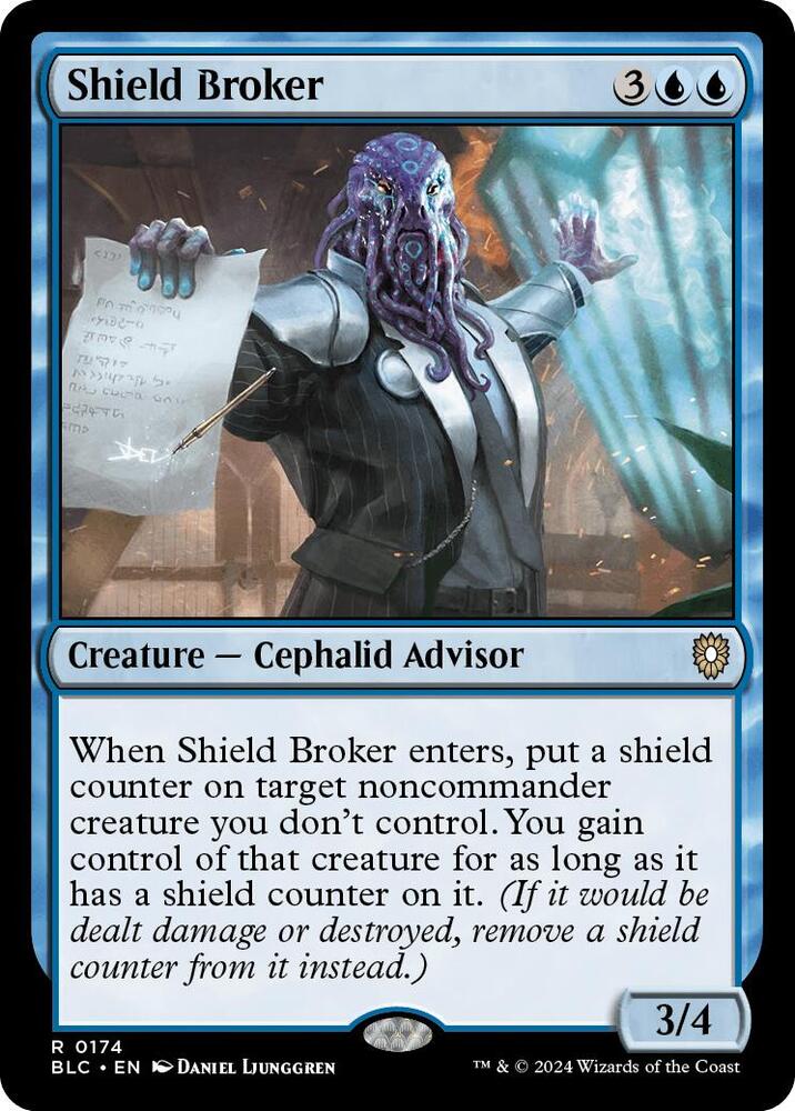 Shield Broker 174 card from Commander: Bloomburrow