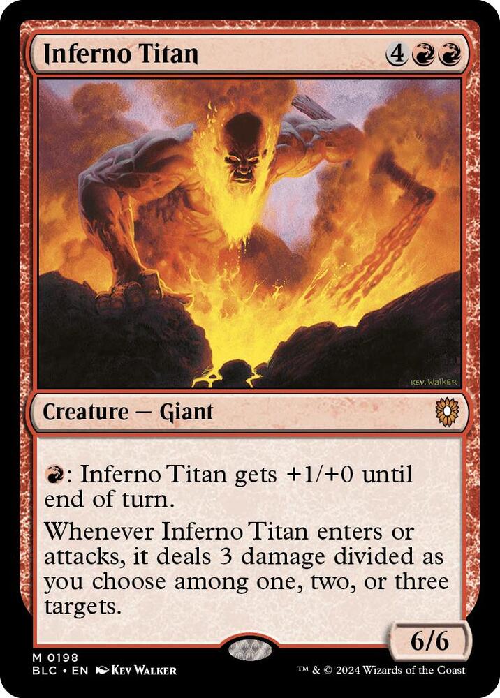 Inferno Titan 198 card from Commander: Bloomburrow