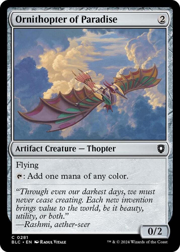 Ornithopter of Paradise 281 card from Commander: Bloomburrow