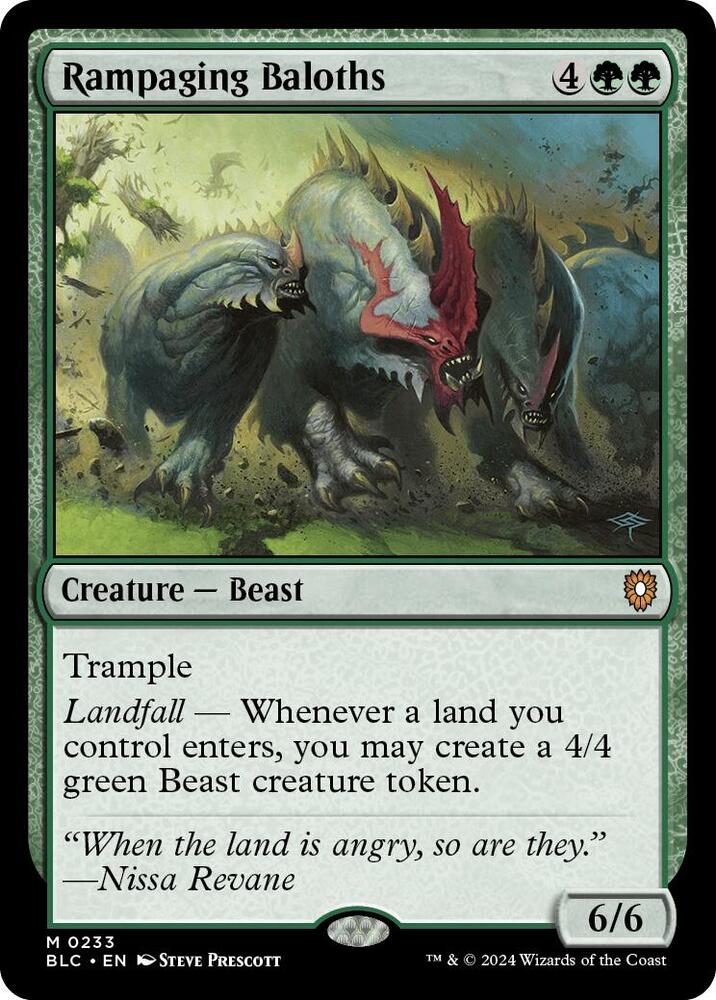 Rampaging Baloths 233 card from Commander: Bloomburrow