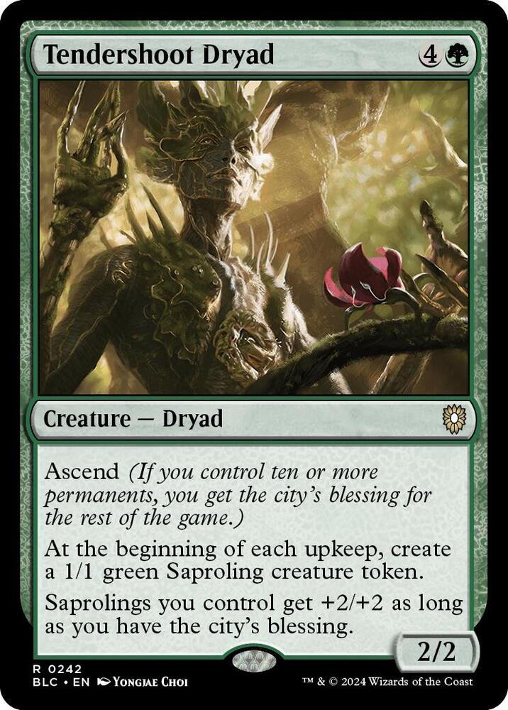 Tendershoot Dryad 242 card from Commander: Bloomburrow