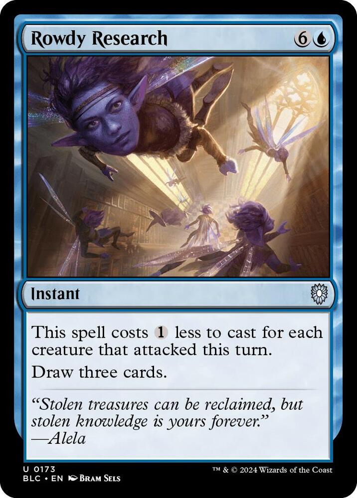 Rowdy Research 173 card from Commander: Bloomburrow