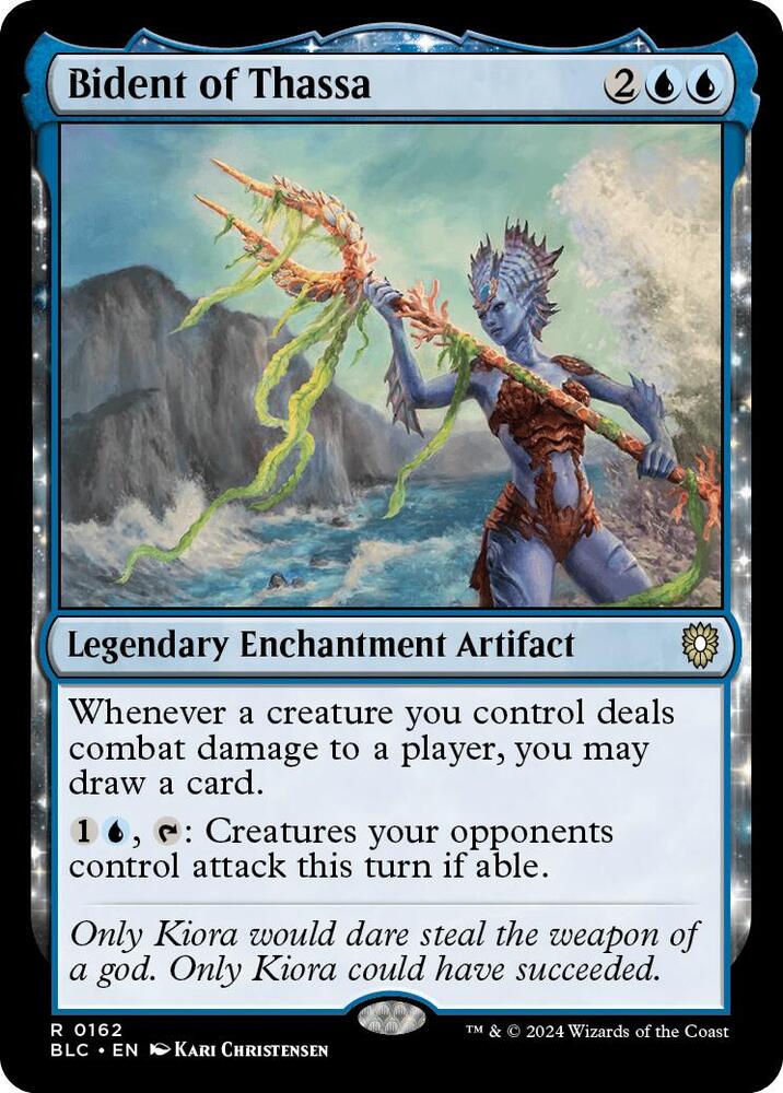 Bident of Thassa 162 card from Commander: Bloomburrow