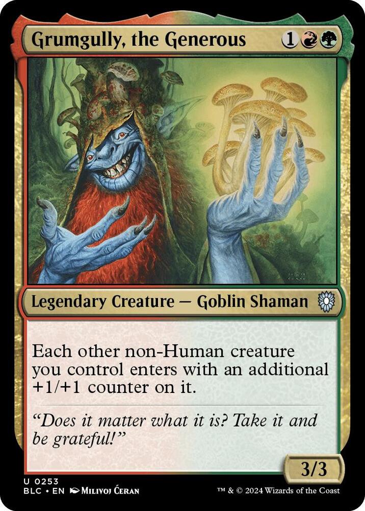 Grumgully, the Generous 253 card from Commander: Bloomburrow