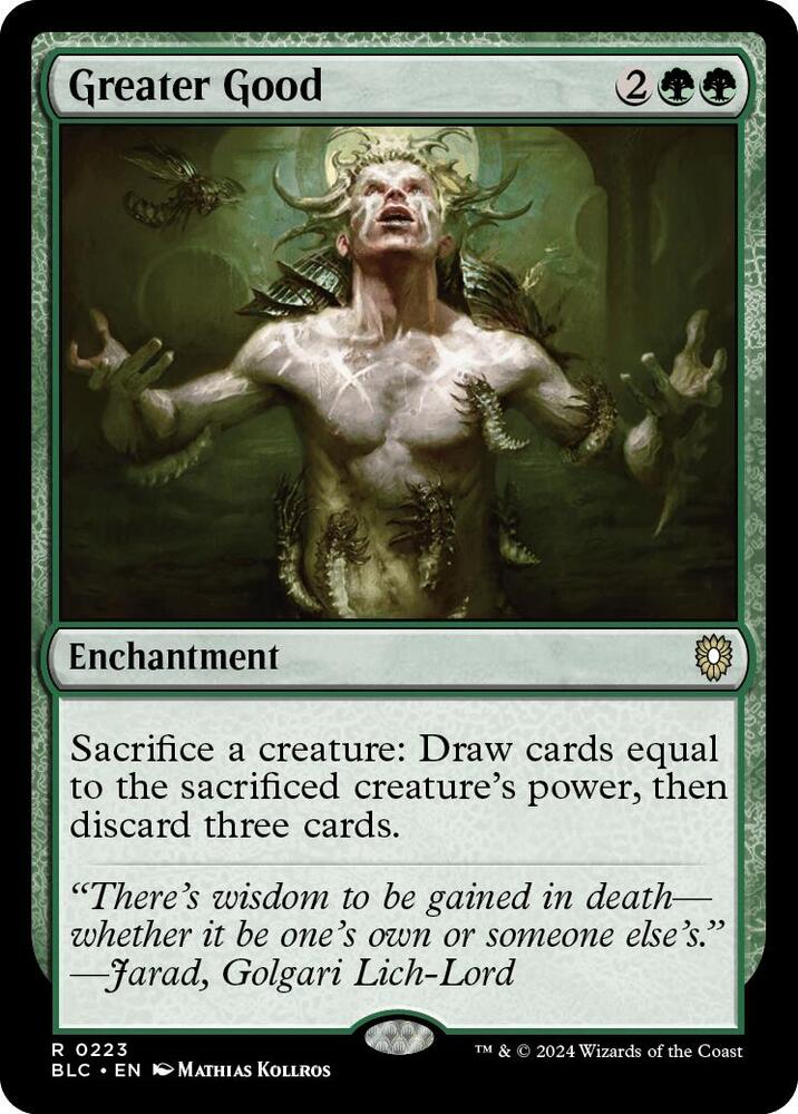 Greater Good 223 card from Commander: Bloomburrow