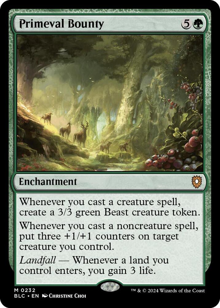 Primeval Bounty 232 card from Commander: Bloomburrow