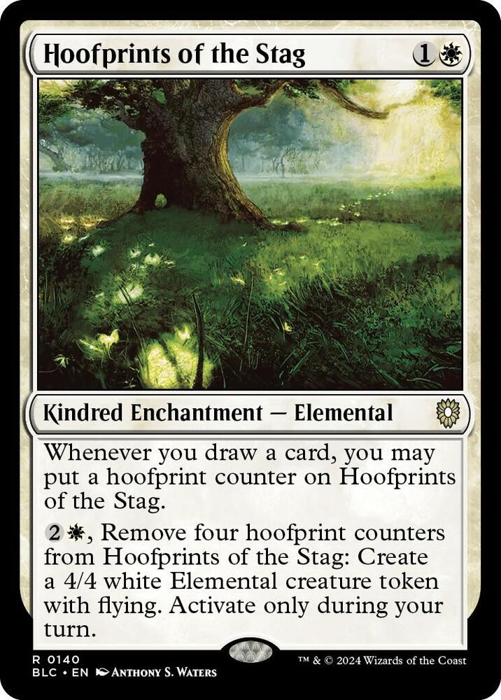 Hoofprints of the Stag 140 card from Commander: Bloomburrow
