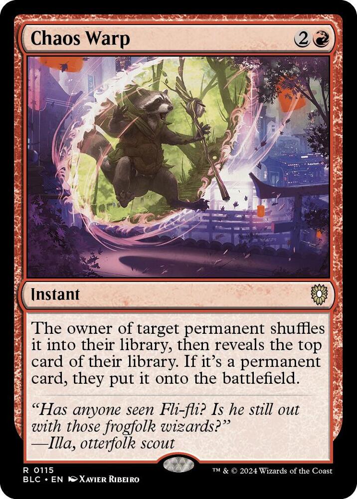 Chaos Warp 115 card from Commander: Bloomburrow