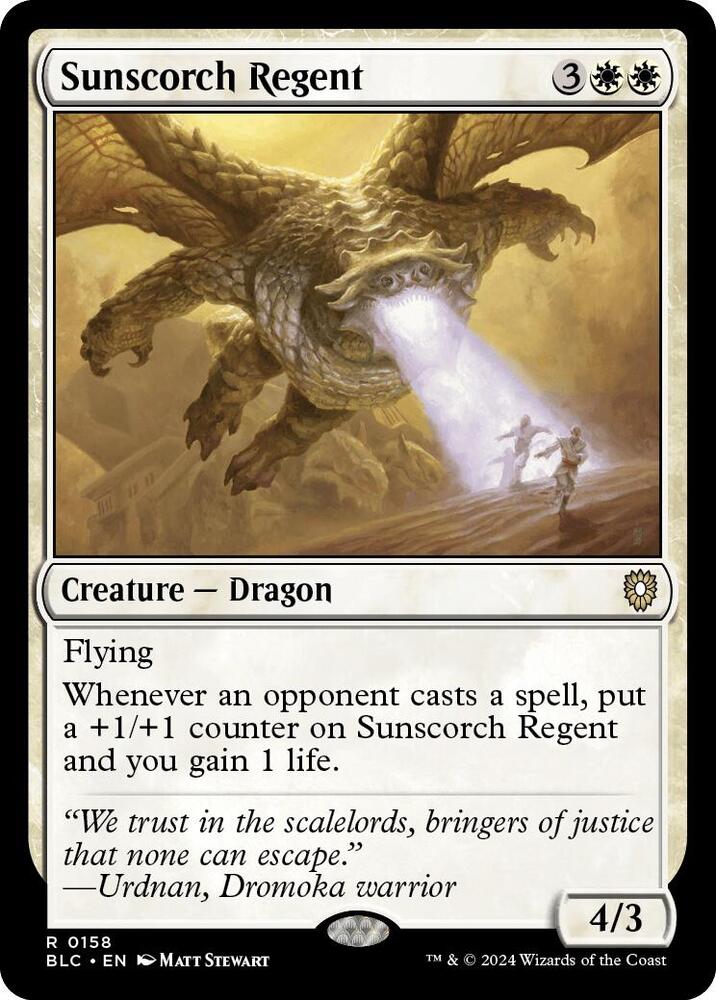 Sunscorch Regent 158 card from Commander: Bloomburrow