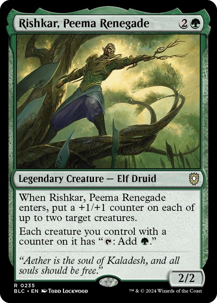 Rishkar, Peema Renegade 235 card from Commander: Bloomburrow