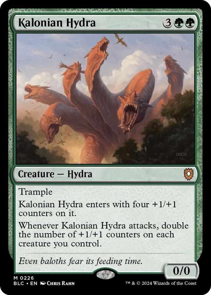 Kalonian Hydra 226 card from Commander: Bloomburrow
